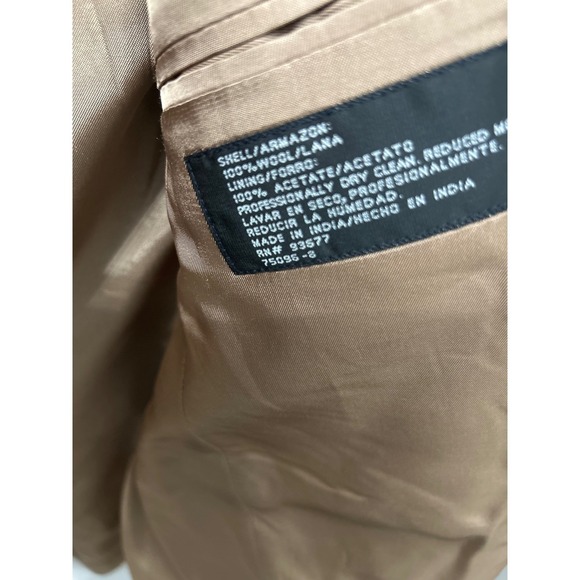 Stafford Wool Blazer Tweed Tan Herringbone Soft Sport Coat Jacket 40S - Picture 6 of 13